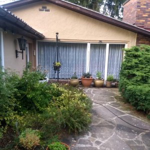 Bungalow mit großen Fensterfronten
